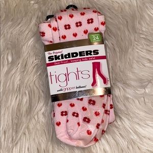 Pink Skidders Footed Tights
